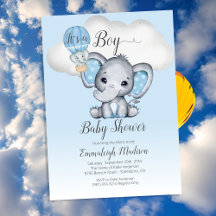 Elephant Hot Air Ballon Het is een Baby shower van
