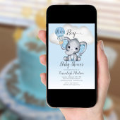 Elephant Hot Air Ballon Het is een Baby shower van Kaart