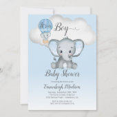 Elephant Hot Air Ballon Het is een Baby shower van Kaart (Voorkant)