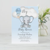 Elephant Hot Air Ballon Het is een Baby shower van Kaart (Staand voorkant)