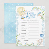 Elephant Hot Air Ballon Prijsspel Kaart (Voorkant / Achterkant)