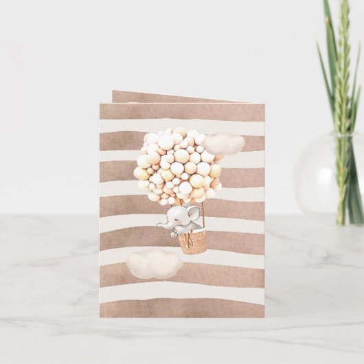 Elephant Hot-Air Ballonuitnodiging (Achterkant)