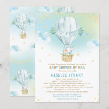 Elephant Hot Air Balloon Baby shower door Mail Boy