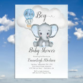 Elephant Hot Air Balloon Boy Baby shower | Blauw i Kaart