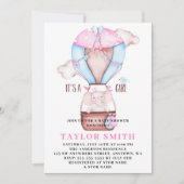 Elephant Hot Air Waterverf Baby shower Kaart (Voorkant)