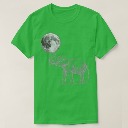 Elephant houdt de maan omhoog t-shirt (Design voorkant)