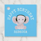 Elephant houdt van muziek bedankjes labels (Voorkant)