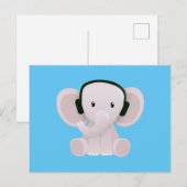 Elephant houdt van muziek briefkaart (Voorkant / Achterkant)