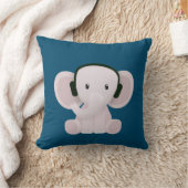 Elephant houdt van muziek kussen (Deken)