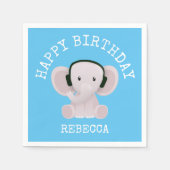 Elephant houdt van muziek servet (Voorkant)