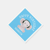 Elephant houdt van muziek servet (Hoek)