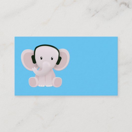 Elephant houdt van muziek visitekaartje (Voorkant)