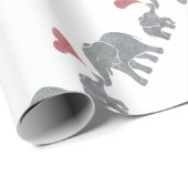 Elephant Hugs Grey Ma en Baby met Red Heart Cadeaupapier (Rol Hoek)