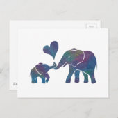 Elephant Hugs Rainbow mama en Baby met hart Briefkaart (Voorkant / Achterkant)