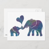 Elephant Hugs Rainbow mama en Baby met hart Briefkaart (Voorkant / Achterkant)