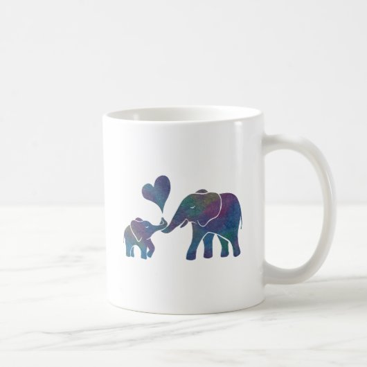 Elephant Hugs Rainbow mama en Baby met hart Koffiemok (Rechts)