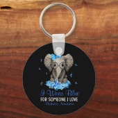 Elephant I draag Blue voor iemand die diabetes waa Sleutelhanger (Voorkant)