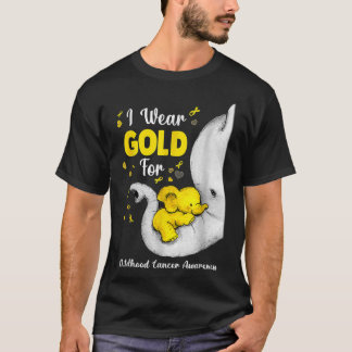 Elephant I Draag Gold Ribbon voor kinderkanker A T-shirt