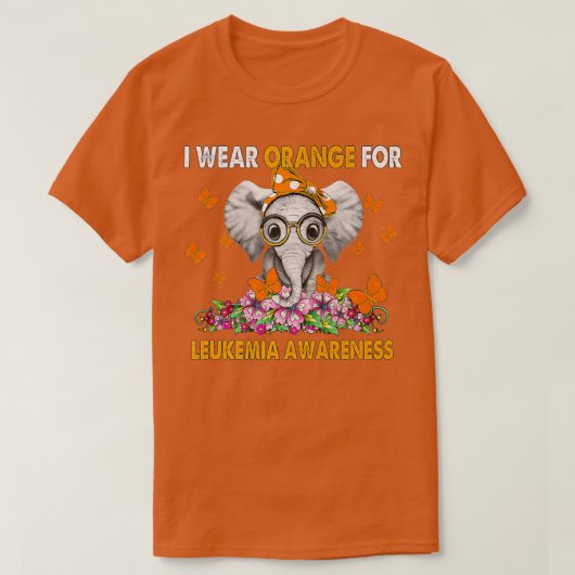 Elephant I Draag Sinaasappel voor het bewustzijnsa T-shirt (Design voorkant)