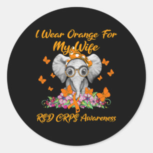 Elephant I Draag Sinaasappel voor mijn vrouw RSD A Ronde Sticker