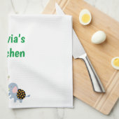 Elephant Ice Cream Floral Mouse Kitchen Handdoeken (Quarter Fold)