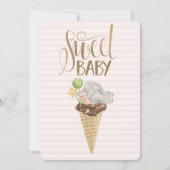 Elephant Ice Cream Striped Birthday Kaart (Achterkant)