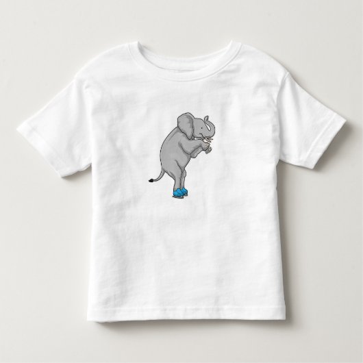 Elephant Ice skating Ice schaatsen Kinder Shirts (Voorkant)