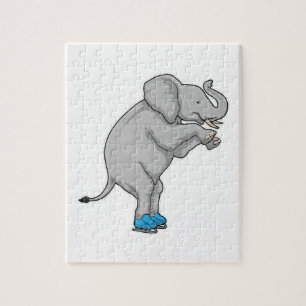 Elephant Ice skating Ice schaatsen Legpuzzel