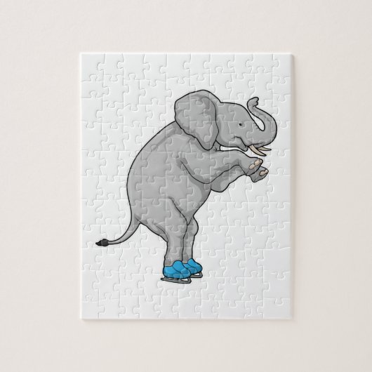 Elephant Ice skating Ice schaatsen Legpuzzel (Verticaal)