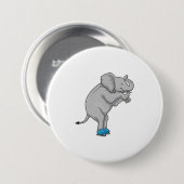 Elephant Ice skating Ice schaatsen Ronde Button 7,6 Cm (Voorkant /achterkant)