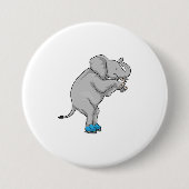 Elephant Ice skating Ice schaatsen Ronde Button 7,6 Cm (Voorkant)