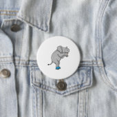 Elephant Ice skating Ice schaatsen Ronde Button 7,6 Cm (In situ)