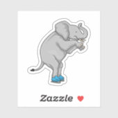 Elephant Ice skating Ice schaatsen Sticker (Vel)