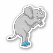 Elephant Ice skating Ice schaatsen Sticker (Voorkant)