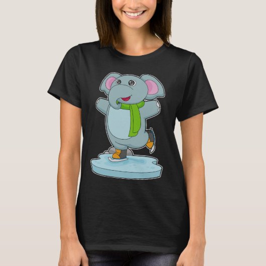 Elephant Ice skating Ice schaatsen T-shirt (Voorkant)