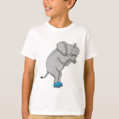 Elephant Ice skating Ice schaatsen T-shirt (Voorkant)