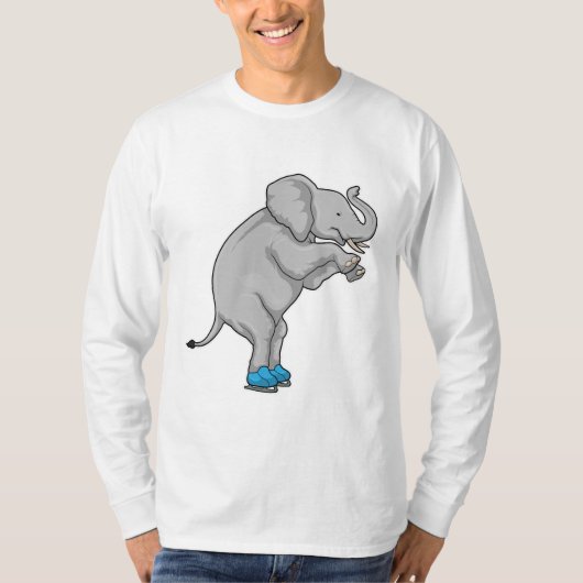 Elephant Ice skating Ice schaatsen T-shirt (Voorkant)