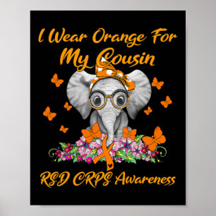 Elephant ik Draag Oranje voor mijn neef RSD CRPS A Poster