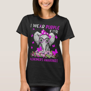 Elephant Ik Draag Paars voor Alzheimer T-shirt