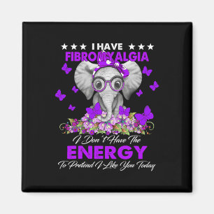 Elephant Ik heb fibromyalgie Awareness Giften Magneet