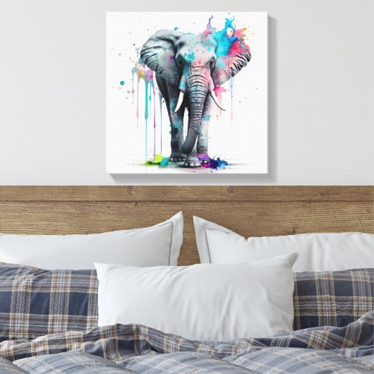 Elephant-illustraties? canvas afdrukken (Insitu (Slaapkamer))
