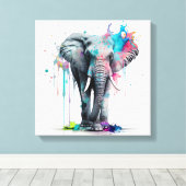 Elephant-illustraties? canvas afdrukken (Insitu (Houten vloer))