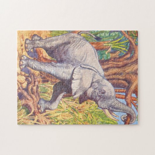 Elephant Illustration  Childrens Book Legpuzzel (Horizontaal)