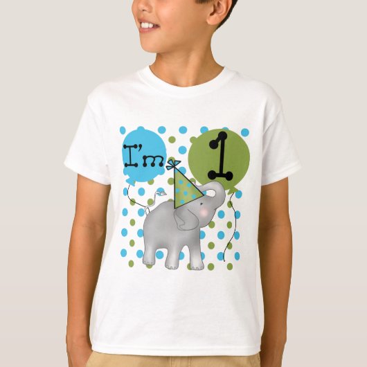 Elephant I'm 1 First Birthday Tshirts and Gifts (Voorkant)