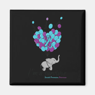 Elephant I'm A Survivor Heart Suicide Prevention Magneet