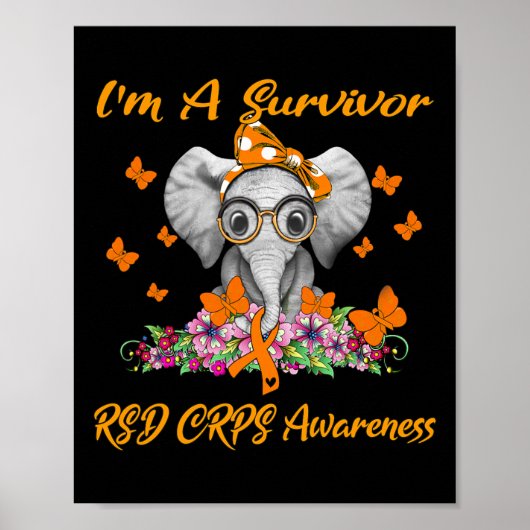 Elephant I'm A Survivor RSD CRPS Bewustzijn Poster (Voorkant)