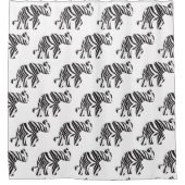 Elephant in A Zebra Print Douchegordijn (Voorkant)