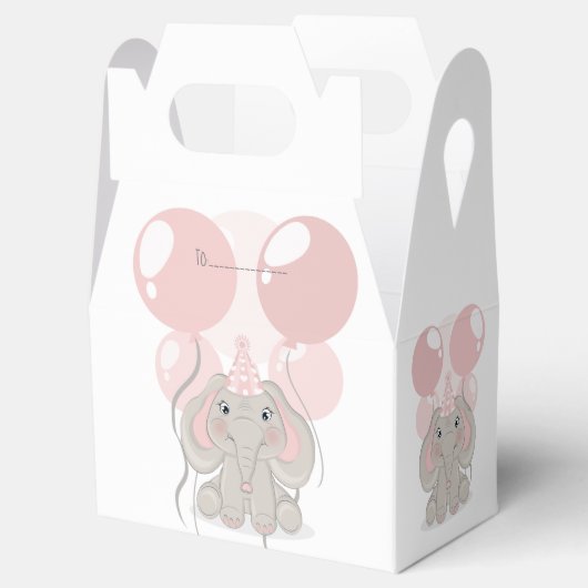 Elephant in Birthday Party Pet Bedankdoosjes (Geopend)