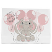 Elephant in Birthday Party Pet Groot Cadeauzakje (Achterkant)