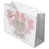 Elephant in Birthday Party Pet Groot Cadeauzakje (Achterkant Gekanteld)